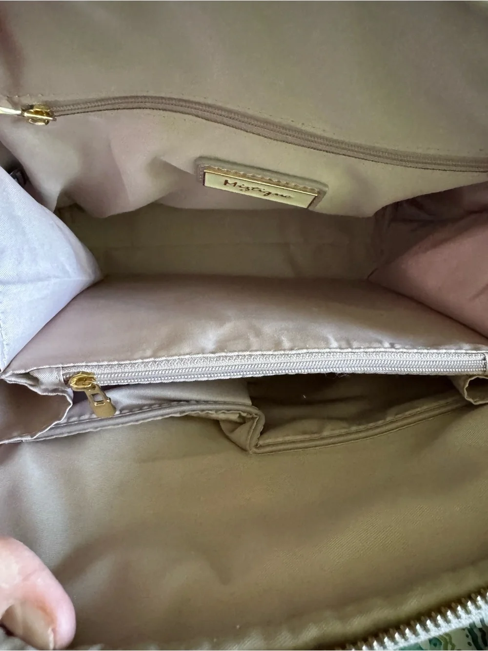 Miztique Daisy Convertible Backpack Purse in a light taupe or grey color